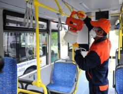 Ankara daki otobüslerde grip önlemi