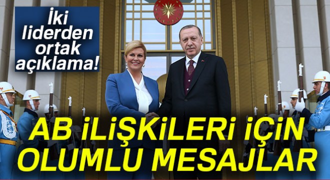 Cumhurbaşkanı Erdoğan ve Kitaroviç ten ortak açıklama