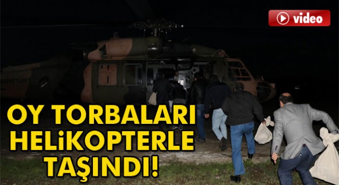 Diyarbakır da oy torbaları helikopterle taşındı