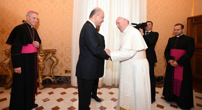 Irak Cumhurbaşkanı Salih'ten Papa'ya ziyaret
