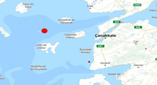 Kuzey Ege Denizi nde deprem