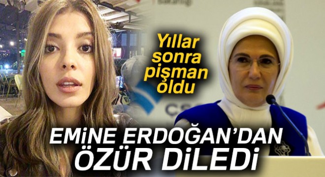 Selin Şekerci, Emine Erdoğan dan özür diledi