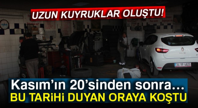İstanbul’da kar lastiği kuyruğu